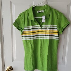 Aeropostale Citrine Polo with White Stripes